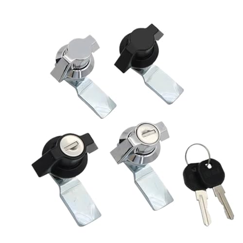 Zinklegierung Zylindrisches Zungenschloss Industrielle Maschinenausrüstung Mechanischer Kastengriff 1St(Black with lock) von IPVXNNFW
