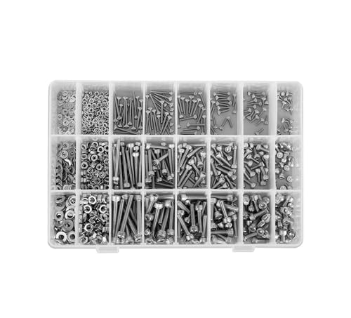 1080 Stück M2/M3/M4 Innensechskantschrauben und Unterlegscheiben aus Edelstahl 304 mit 3-teiligem Mutternschlüsselsatz(Hex Socket Set) von IPZRKJRPF