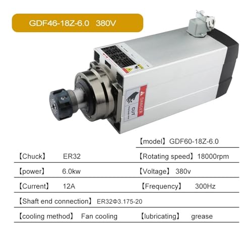6KW 220V 380V luftgekühlter Spindelmotor CNC(6kw ER32 380VSquare) von IPZRKJRPF