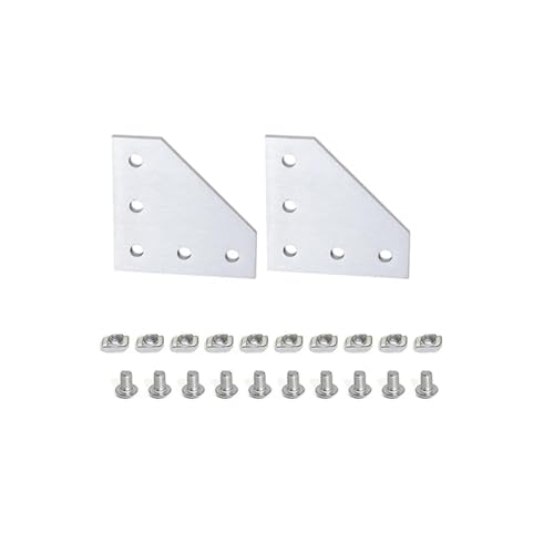 T-Nut-Verbindungsplatte vom L-Typ aus Aluminiumlegierung und M5x8-Sechskantschrauben und T-Muttern(2Pcs) von IPZRKJRPF