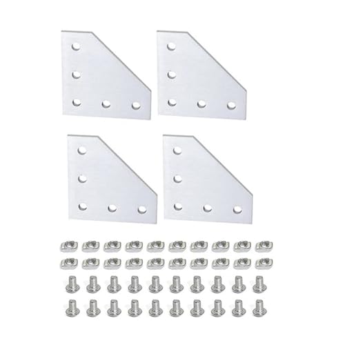 T-Nut-Verbindungsplatte vom L-Typ aus Aluminiumlegierung und M5x8-Sechskantschrauben und T-Muttern(4Pcs) von IPZRKJRPF