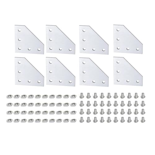 T-Nut-Verbindungsplatte vom L-Typ aus Aluminiumlegierung und M5x8-Sechskantschrauben und T-Muttern(8Pcs) von IPZRKJRPF