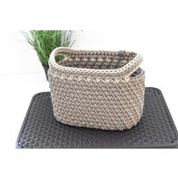 Gehäkelter Seilkorb Rustikaler Ovaler Regal-Aufbewahrungskorb von IPnertuvele