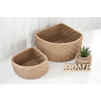 Corner Storage Basket, Dreieckskorb, Beige Korb, Häkelseilkorb, Regalorganisator von IPnertuvele