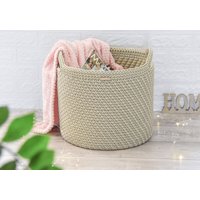 Großer Ecru Korb, Wäschekorb Gestrickt, Moderner Badezimmer Geschenk Gehäkelt Großer Ecru Korb, Wäschekorb Gestrickt, Moderner Badezimmer Geschenk Gehäkelt von IPnertuvele