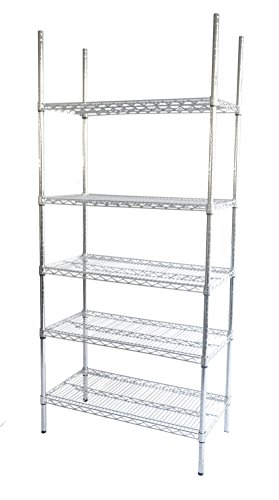 IQE-Storage Chromregal 460-G5X, extrem robustes Regal mit 5 Regalböden, LxTxH: 91 x 46 x 188 cm, Tragkraft: 1250 kg, 5 Etagen, Verchromt/Silber von Certeo