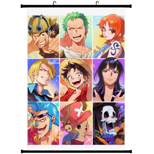 IQEPXTGO One-Piece Anime Poster Scroll Anime Wandkunst Bilder Aufhängen Ästhetische Raumdekor Leinwand Hd Gedruckt Rahmen Segeltuch Malerei 40x60cm/16 * 24 Zoll(B) von IQEPXTGO