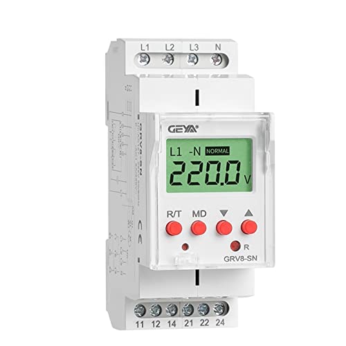 IQLZDNKL GRV8-S 3-Phasen-Digitalanzeige-Spannungsrelais 8A 2SPDT Überwachungsphasenrelais Auto-Reset-LCD-Relais(GRV8-SP 3phase3Wire) von IQLZDNKL