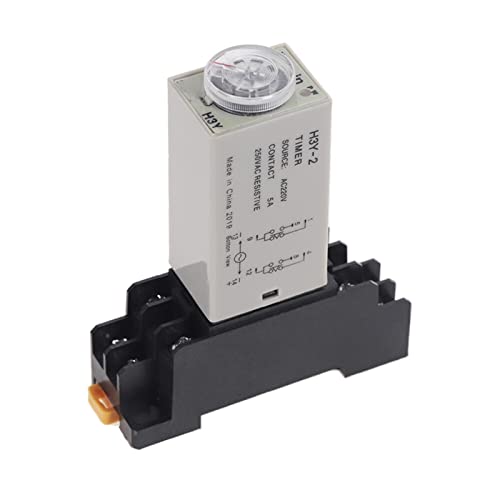 IQLZDNKL Verzögerungstimer 0-60Min H3Y-2 DC12V DC24V AC110V AC220V Zeitrelais mit PYF08A 8-poliger Basis Mini-Zeitrelais(24v Dc,10M Minute) von IQLZDNKL