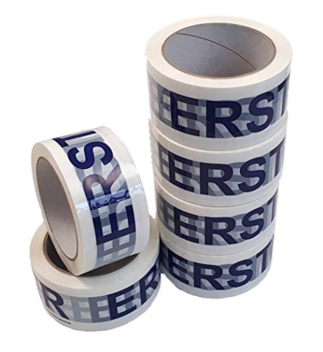 IQM TOOLS 6 Rollen QS-Klebeband ERSTMUSTER: Breite 50 mm - Länge 66 m - blaue Schrift auf weißem Grund - Staffelpreise für Businesskunden von IQM TOOLS