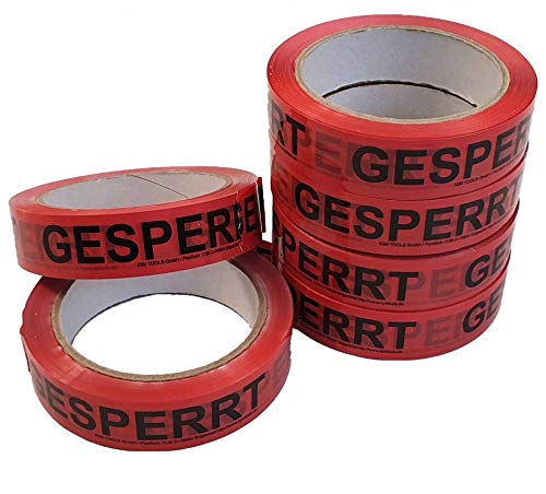 IQM TOOLS 6 Rollen QS-Klebeband GESPERRT: Breite 25 mm - Länge 66 m - schwarze Schrift auf rotem Grund - Staffelpreise für Businesskunden IQM TOOLS 6 Rollen QS-Klebeband GESPERRT: Breite 25 mm - Länge 66 m - schwarze Schrift auf rotem Grund - Staffelpreise für Businesskunden von IQM TOOLS