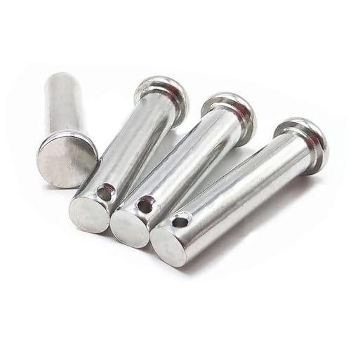 4 Stück Zylinderstifte, M6-Positionierstifte Aus Edelstahl Mit Loch, Scharnierstiftbefestigung Mit Flachem Kopf, Präzisions-Ausrichtungsstifte for Maschinen, Möbel Und Heimwerker(M6x80) von IRCKONCI