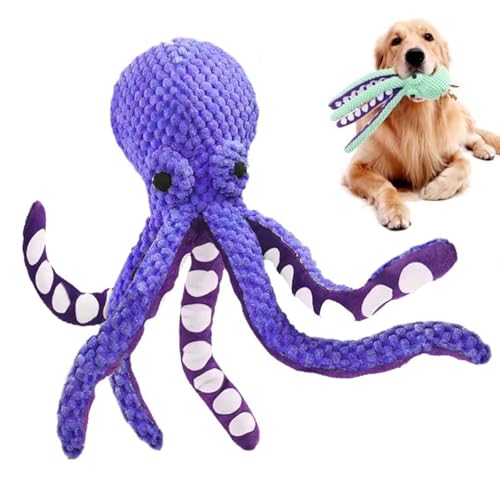 Hundespielzeug, Oktopus-Hundespielzeug, Quietschendes, Langlebiges Kauspielzeug for Hunde, Unzerstörbar, for Kleine, Mittelgroße Und Große Hunde for Spielen Im Innen- Und Außenbereich(Purple) von IRCKONCI