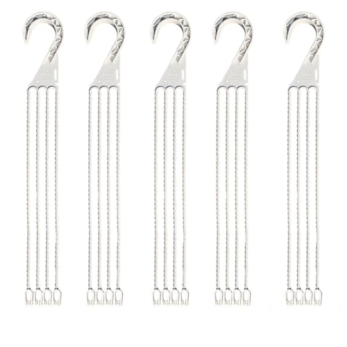 IRCKONCI 5 Stück Pflanzenhänger, Hängende Pflanzkörbe, Blumen-Gartenpflanzenhänger Aus Kunststoff, Hängeketten, Gartenzubehör, for Balkondecke, Innenbegrünung(White) von IRCKONCI