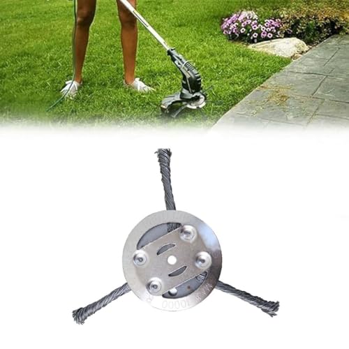 IRCKONCI Stahldraht-Rasentrimmerkopf, 6-Zoll-Universal-Stahldraht-Trimmerkopf, for Unkrautfresser, Kompatibel Mit Den Meisten Rasenmähern, Gartenmoos-Rost-Unkrautentfernung(3) von IRCKONCI