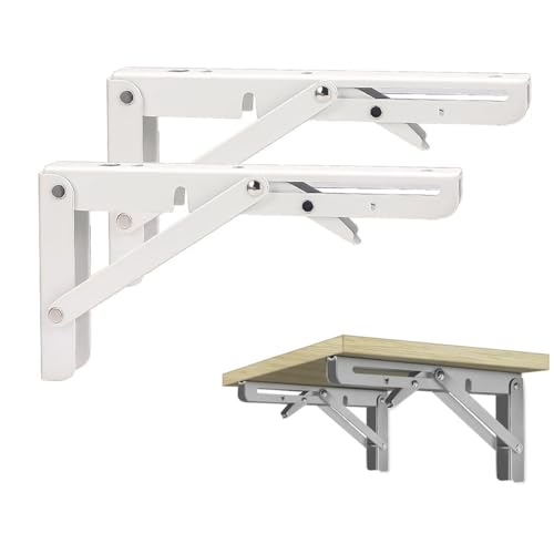 Klappbare Regalhalterungen, 2 Stück Hochleistungs-Regalhalterungen, Wandmontierte Dreieck-Regalhalterungen, for Zuhause, Küche, Büro, Grill, Garage, Wohnmobil(12in) von IRCKONCI