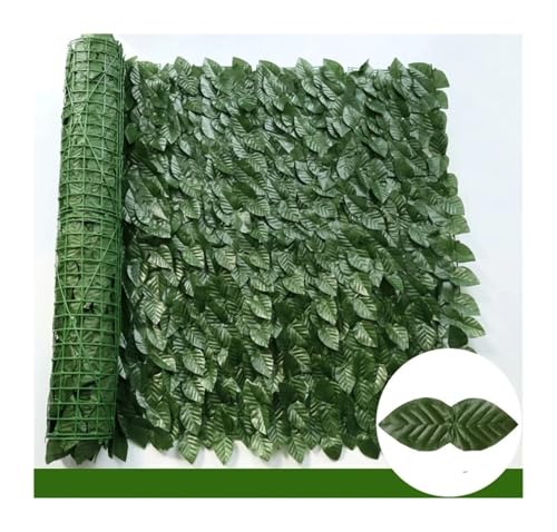 50 x 200 cm künstliche Efeu-Hecke, grüne Blätter, Zaunelemente, künstliche Sichtschutzzaun for Zuhause, draußen, Garten, Balkon, Dekoration, 1 x 3 m(Dark Green Dill,50X100) von IRFHDCX