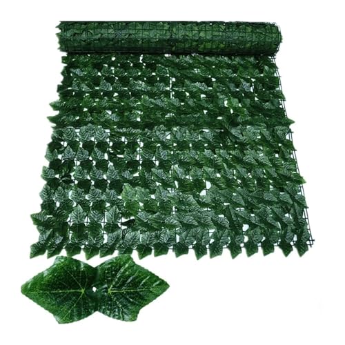 50 x 200 cm künstliche Efeu-Hecke, grüne Blätter, Zaunelemente, künstliche Sichtschutzzaun for Zuhause, draußen, Garten, Balkon, Dekoration, 1 x 3 m(Dark Green Grape,50X300) von IRFHDCX