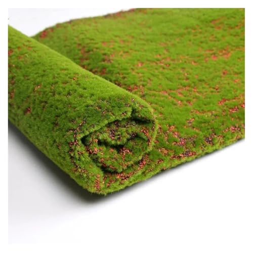 Künstliches Moos, Rasen, Gras, Simulation, Rasen, grüne Pflanze, dekorativ for Shop, Terrasse, Garten, Wanddekoration, Landschaft, Heimdekoration(Red Bottom) von IRFHDCX