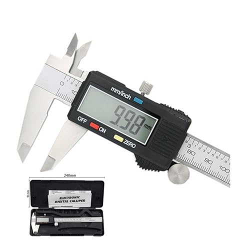 Messwerkzeug Edelstahl Digitaler Messschieber 6 "150mm Messgerät Messschieber Lineal(Black Alloy) von IRFHDCX