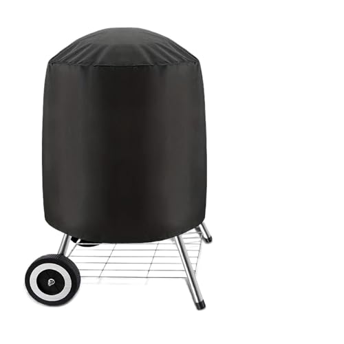 Grillabdeckung Schwarze runde Grillabdeckung for den Außenbereich, wasserdichte Schutzhülle for die Terrasse, Grillzubehör, Küchenzubehör(72x61cm) von IRGVJIFR
