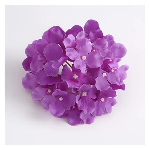 IRGVJIFR Hortensien Kunstblumen 10 Teile/los Bunte Dekorative Blume Kopf Künstliche Seide Hortensien DIY Home Party Hochzeit Arch Hintergrund Wand Dekorative Flowe(Violet) von IRGVJIFR