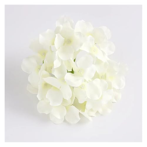 IRGVJIFR Hortensien Kunstblumen 10 Teile/los Bunte Dekorative Blume Kopf Künstliche Seide Hortensien DIY Home Party Hochzeit Arch Hintergrund Wand Dekorative Flowe(White) von IRGVJIFR