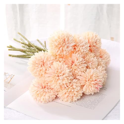 IRGVJIFR Hortensien Kunstblumen 5 Stücke Hortensien Künstliche Blumen Blumenstrauß for Home Schlafzimmer Dekor Hochzeitsdekoration Handwerk Vasen Blumenarrangement Zubehör(Light Orange) von IRGVJIFR