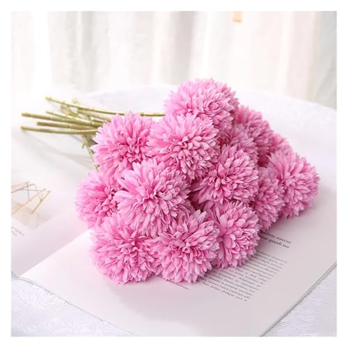 IRGVJIFR Hortensien Kunstblumen 5 Stücke Hortensien Künstliche Blumen Blumenstrauß for Home Schlafzimmer Dekor Hochzeitsdekoration Handwerk Vasen Blumenarrangement Zubehör(Rose Red) von IRGVJIFR
