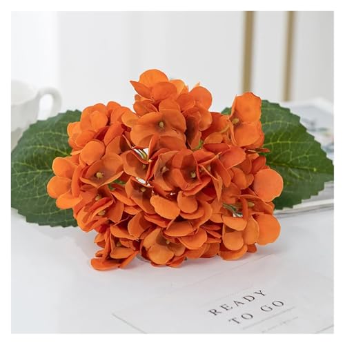 IRGVJIFR Hortensien Kunstblumen Künstliche Blumen Günstige Seide Hortensien Brautstrauß Hochzeit Home Neujahr Dekoration Zubehör for Vase Pflanzen Arrangement(Burgundy) von IRGVJIFR
