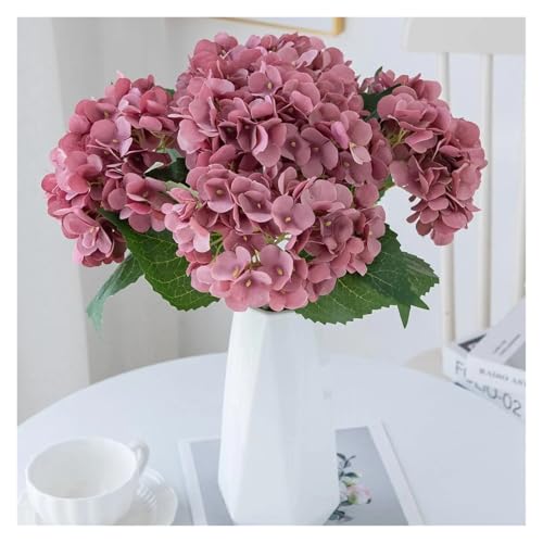 IRGVJIFR Hortensien Kunstblumen Künstliche Blumen Günstige Seide Hortensien Brautstrauß Hochzeit Home Neujahr Dekoration Zubehör for Vase Pflanzen Arrangement(Light Pink) von IRGVJIFR