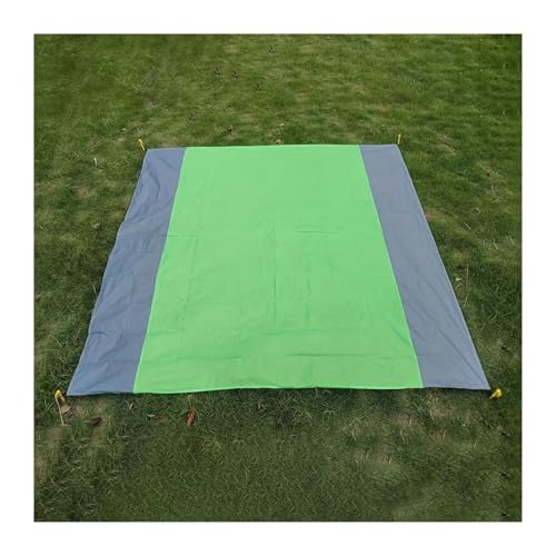 IRGVJIFR Picknickdecke Praktische, Faltbare Picknickmatte for Outdoor-Camping, zweifarbig, feuchtigkeitsbeständige Matte, Karierte Stofftasche, Strandmatte(Green) von IRGVJIFR