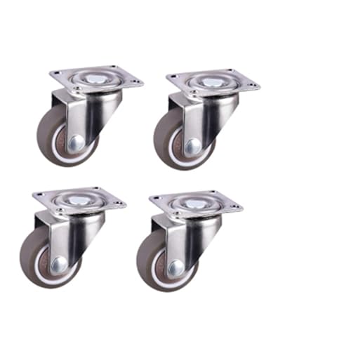 Möbelrollen Möbelrollen Räder 4 stücke Weiche Gummi Lenkrolle Silber Roller Rad for Plattform Trolley Stuhl Haushalts Accessori(Color-02,2.0 inch) von IRGVJIFR