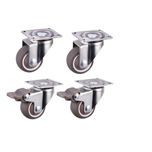 Möbelrollen Möbelrollen Räder 4 stücke Weiche Gummi Lenkrolle Silber Roller Rad for Plattform Trolley Stuhl Haushalts Accessori(Color-03,2.0 inch) von IRGVJIFR