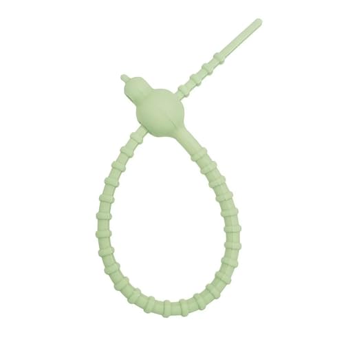 Silikon Kabelbinder Multifunktionale Kabelaufwicklung Silikon 200mm Kabelbinder DIY Kabelband Organizer Silikonband(Green,20pcs) von IRGVJIFR