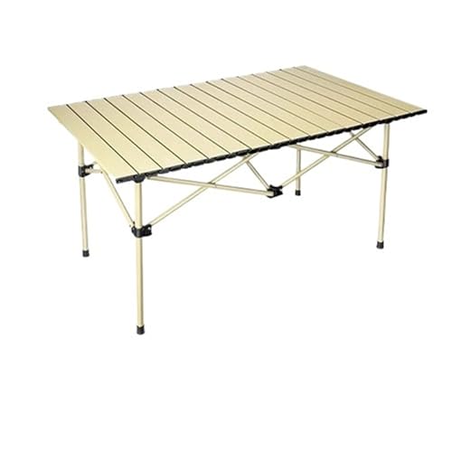 IRIRI Robuster Klapptisch for Den Außenbereich – Tragbarer Campingtisch, Konstruktion aus Kohlenstoffstahl – Kompaktes Rolldesign for Picknick, Grillen (3 Größen: Quadratisch/Lang/Extralang)(Khaki,90* von IRIRI