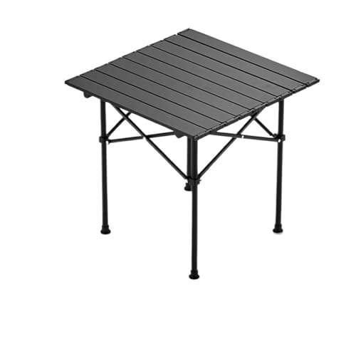 IRIRI Robuster Klapptisch for Den Außenbereich – Tragbarer Campingtisch, Konstruktion aus Kohlenstoffstahl – Kompaktes Rolldesign for Picknick, Grillen (3 Größen: Quadratisch/Lang/Extralang)(Schwarz,5 von IRIRI