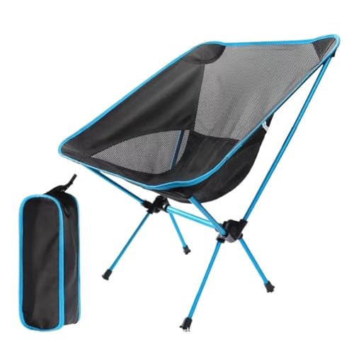 IRIRI Ultraleichter Campingstuhl aus Aluminium – Klappbarer Outdoor-Stuhl mit Aufbewahrungstasche – Tragbarer Rucksackstuhl for Wandern, Angeln, Strand(Lake Blue) von IRIRI