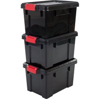 3er-Set, Aufbewahrungsbox, diy, 21 l, mit Clips, stapelbar, Garage - Power Box SK-210 - Schwarz - Iris Ohyama 3er-Set, Aufbewahrungsbox, diy, 21 l, mit Clips, stapelbar, Garage - Power Box SK-210 - Schwarz - Iris Ohyama von IRIS OHYAMA
