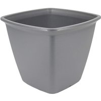 Blumentopf Quadratischer Übertopf mit Wasserablauf/Reservierungssystem für die Gartenarbeit – Quadratischer Blumentopf 360, Grau - Iris Ohyama von IRIS OHYAMA