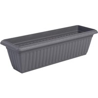 Blumentopf Slim Übertopf mit Wasserablauf/Reservierungssystem für die Gartenarbeit – Slim Planter Relief 610, Grau - Iris Ohyama von IRIS OHYAMA