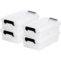 Aufbewahrungsbox aus Kunststoff mit Clipdeckel, 4er Pack, 4 l, BPA-frei, Leicht zu transportieren, Stabil, Wohnzimmer, Schlafzimmer, Büro - DDMBX-4 von IRIS OHYAMA