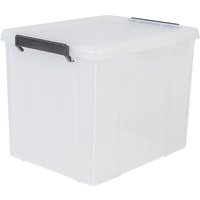 Iris Ohyama - Aufbewahrungsbox aus Kunststoff, 38 l Büro-Aufbewahrungsbox, BPA-frei, MBX-38, transparent, stapelbar, Verschlussclips – B45 x T35 x von IRIS OHYAMA