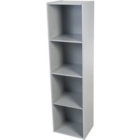 Kindermöbel, Bücherregal, Spielzeugorganizer, 4 feste Regale, Multifunktional, Design, Kinderkrippe, Zimmer, Schule - Kids cube shelf KCX-4 - Grau von IRIS OHYAMA