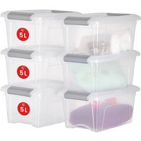 Aufbewahrungsboxen mit Deckel, 5L, 6er-Set, Silber, Sicherer Verschluss, Stapelbar, Griffe, Schlafzimmer, Schrank, Büro, Organisation, BPA-freies Aufbewahrungsboxen mit Deckel, 5L, 6er-Set, Silber, Sicherer Verschluss, Stapelbar, Griffe, Schlafzimmer, Schrank, Büro, Organisation, BPA-freies von IRIS OHYAMA