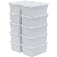 Iris Ohyama - Aufbewahrungsbox aus Kunststoff, Büro-Aufbewahrungsbox mit 10 x 11 l, 10 Stück, MCB-11, weiß, stapelbar, Verschlussklammern – B39,5 x von IRIS OHYAMA