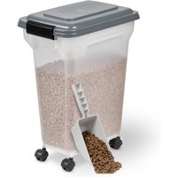 Iris Ohyama - Hundefutter Aufbewahrung mit Rollen, 20L/7.5kg, Grau, Luftdichte Futterbox, Trockenfutter, Futterbehälter, Für Hunde, Katzen, von IRIS OHYAMA