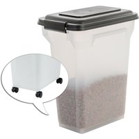 Iris Ohyama - Hundefutter Aufbewahrung mit Rollen, 20L/7.5kg, Schwarz, Luftdichte Futterbox, Trockenfutter, Futterbehälter, Für Hunde, Katzen, von IRIS OHYAMA