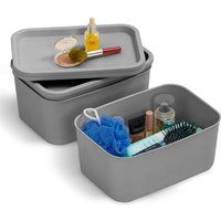 Iris Ohyama - Lot de 3 Boites de Rangement en Plastique avec Couvercle non Clipsable, Empilables, pour Cuisine, Salle de Bain, Chambre, Dressing, von IRIS OHYAMA