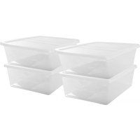 Les Tendances - Iris Ohyama, Set aus 4 Aufbewahrungsboxen mit Deckel NCB-28 - 4x 28 l - L54 x B39.5 x H17 cm - Transparent von LES TENDANCES